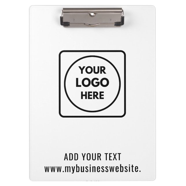 Business Logo Text QR Code Pro clipboard (Front)