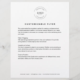 Business logo text website simple Custom Flyer