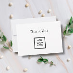 Business Logo Thank You Cards Budget Friendly<br><div class="desc">Simple business logo thank you cards in a budget friendly design with logo template you can replace with your own business logo or mark and thank you text on the flip side you can personalize or leave it just as shown. Thank your customers, associates, field staff, office staff, or use...</div>