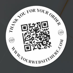 Business Logo Thank You Classic Round Sticker