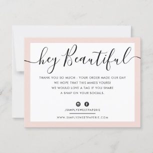 BUSINESS LOGO THANK YOU elegant black blush pink