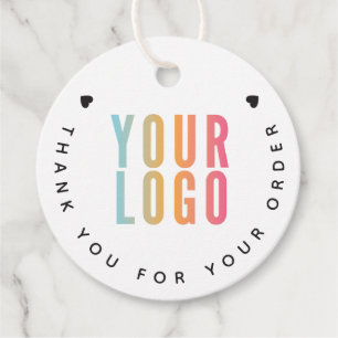 Business Logo Thank You White Hang Tag with String