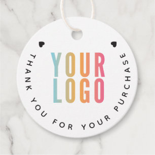Business Logo Thank You White Hang Tag with String