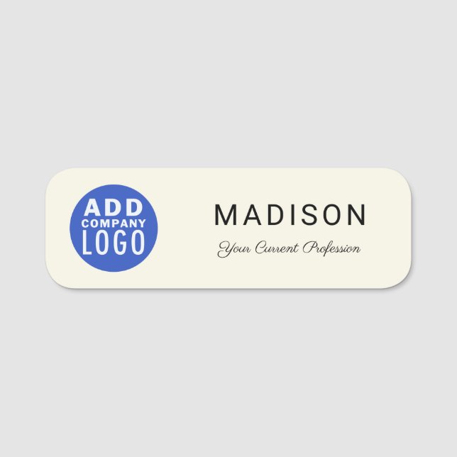 Business Logo Tradeshow Rep Company Employee Name Tag (Front)