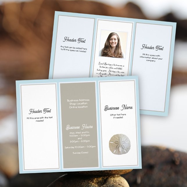 Business Logo Tri-fold Brochure Owner Photo (Creator Uploaded)