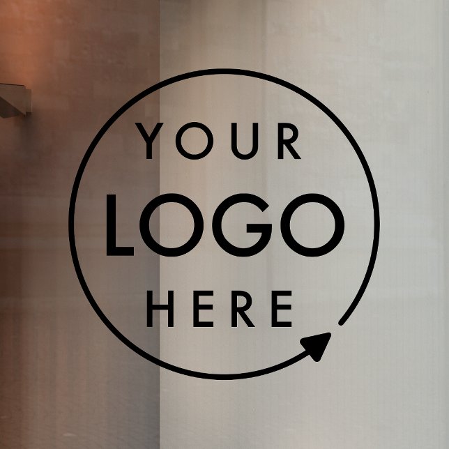 Business Logo | Upload your Company Logo Custom (Company branded professional window cling vinyl decal signs for small business promotion.)
