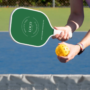  Business logo WEBSITE Green Promotional Pickleball Paddle