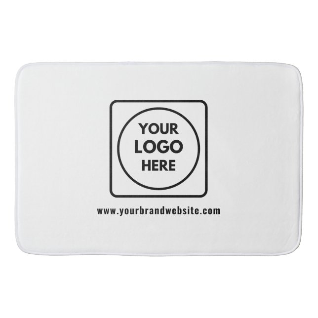 Business Logo & Website Name Branding Bath Mat (Front)