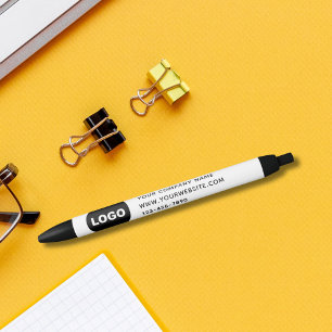 Business Logo Website Promotional Branded Black Ink Pen
