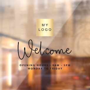 Business logo welcome opening hours
