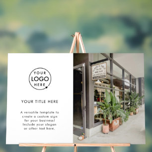 Business Logo   White Minimalist Modern Photo Acrylic Sign