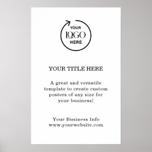 Business Logo White Minimalist Modern Simple  Poster