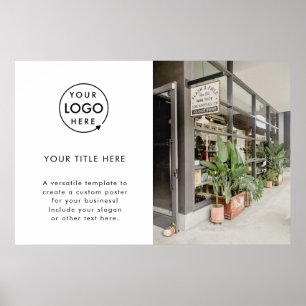 Business Logo   White Minimalist Modern Simple Poster