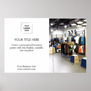 Business Logo   White Minimalist Modern Simple Poster