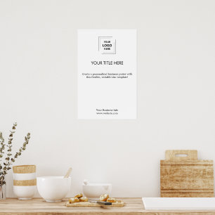 Business Logo   White Minimalist Modern Simple Poster