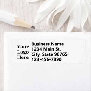 Business Logo White Phone Number & Return Address