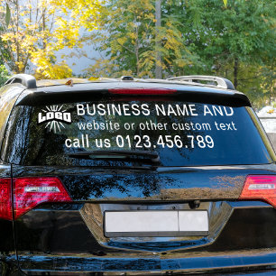 Business logo + white text Horizontal Vinyl Car