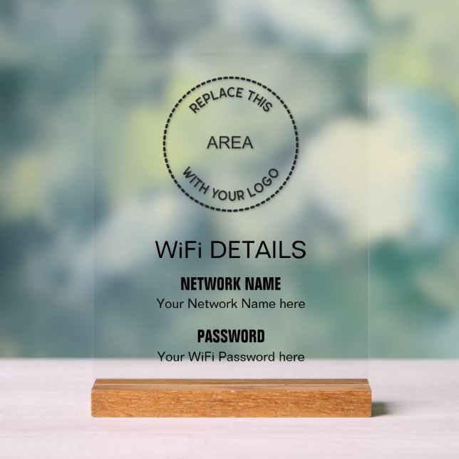 Business Logo WiFi Details Company Sign (Neutral)
