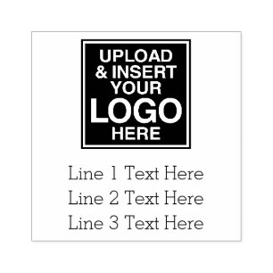 Business Logo with 3 Lines of Text Rubber Stamp