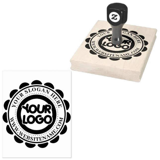 Business Logo XL Large Rubber Stamp (Stamped)