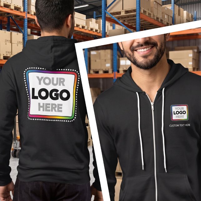 Business Logo Zip Hoodie - Front & Back Print (Creator Uploaded)