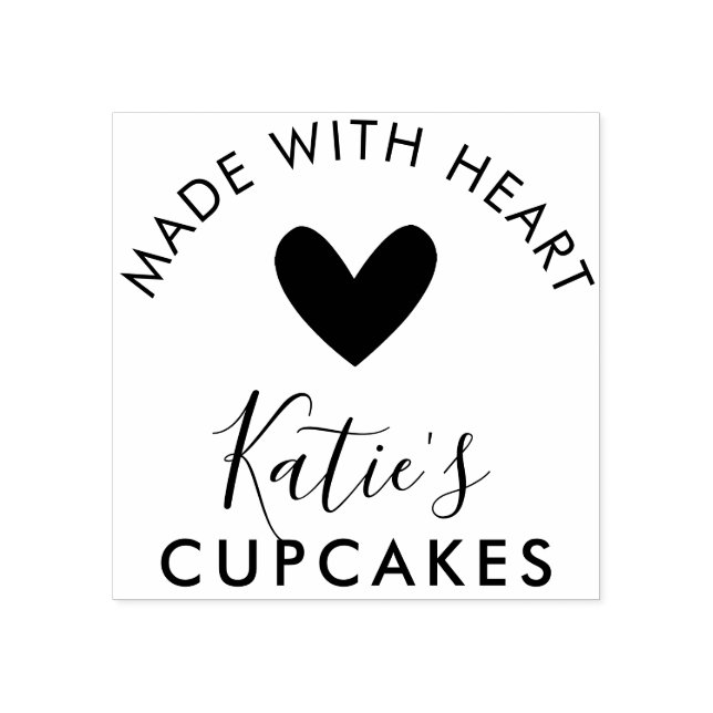 BUSINESS made with love modern simple love Rubber Stamp (Imprint)