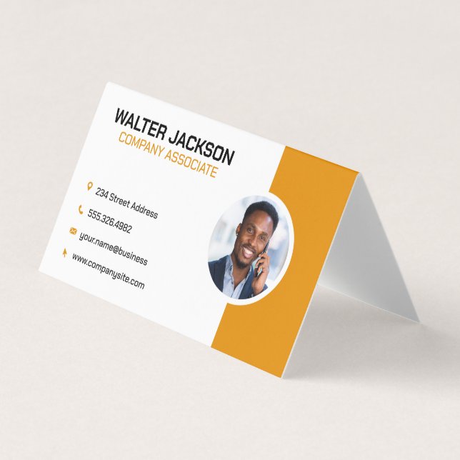 Business Man on Phone | Corporate Business Card (Front)