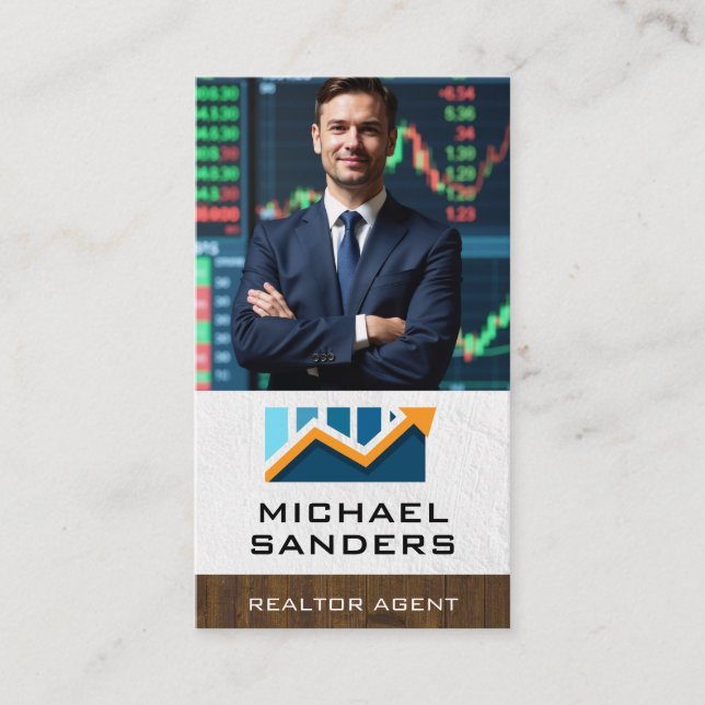 Business Man Smiling | Real Estate / Finance Card (Front)