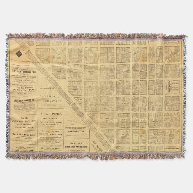 Business Map of San Francisco Throw Blanket (Front)