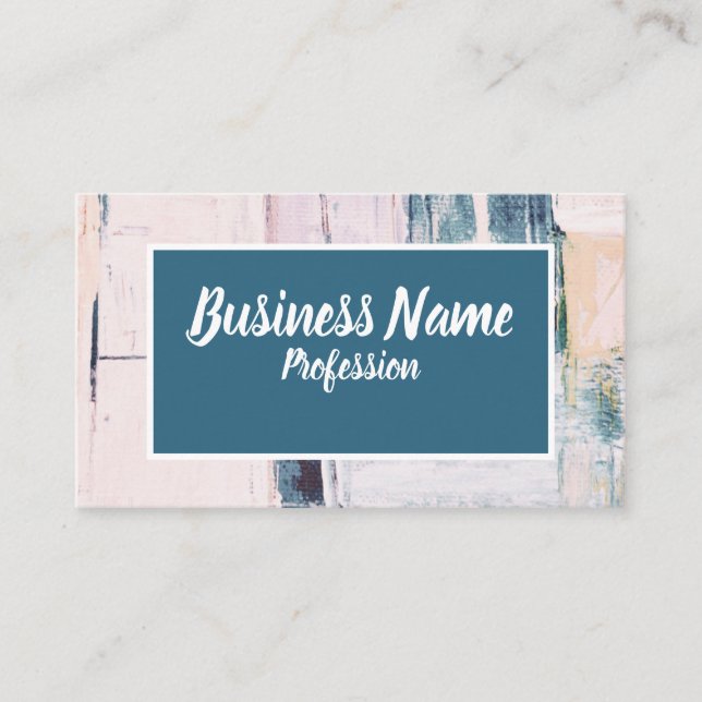 Business Marketing abstract teal Card (Front)