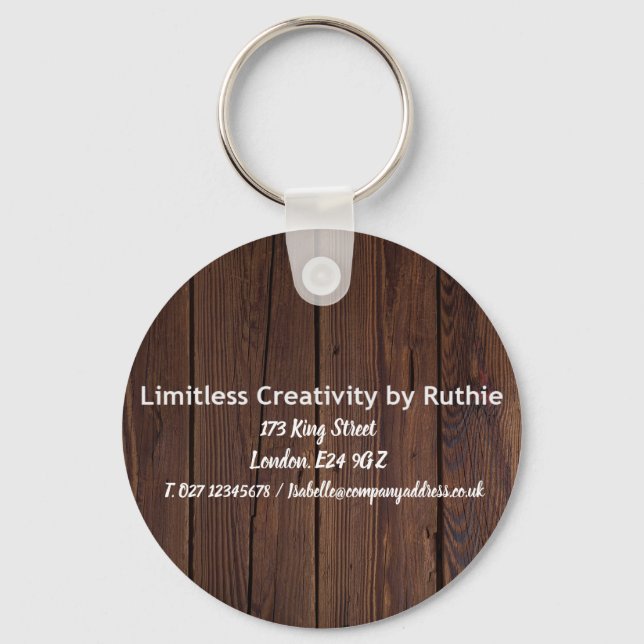 Business Marketing Personalised Logo Key Ring (Front)