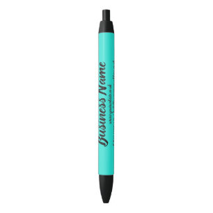 Business Marketing Personalized light teal Black Ink Pen