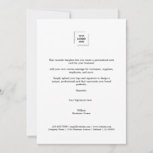 Business Memo   Modern Minimalist Signature Logo  Card