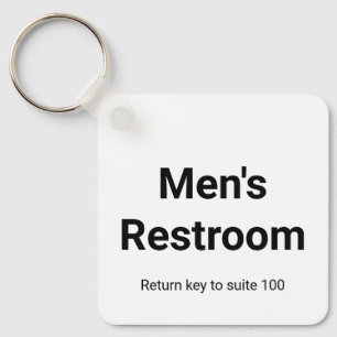 Business Mens Restroom Return Key 2 Sides White Ring