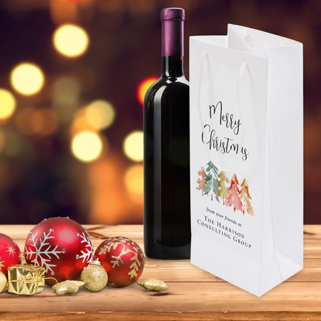Business Merry Christmas Corporate Holiday Wine Gift Bag (Creator Uploaded)