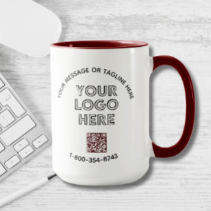 Business Message Custom Colour QR Code Logo Mug