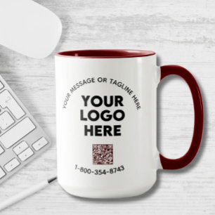 Business Message Custom Colour QR Code Logo Mug