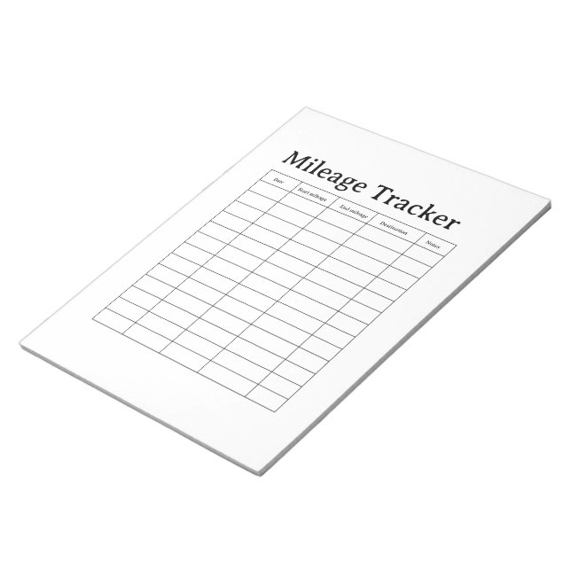 Business Mileage Tracker  Notepad (Angled)