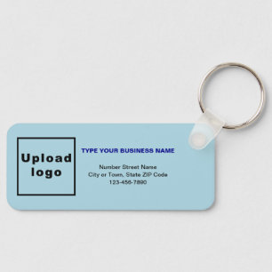 Business Minimal Information Light Blue Rectangle Key Ring