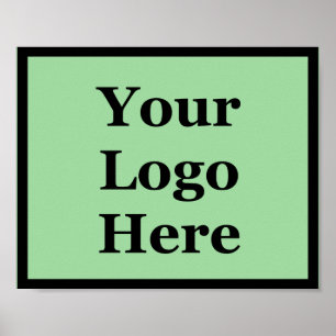 Business Mint Green Your Logo Here Template Poster
