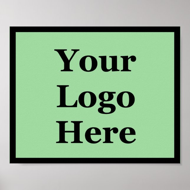 Business Mint Green Your Logo Here Template Poster (Front)