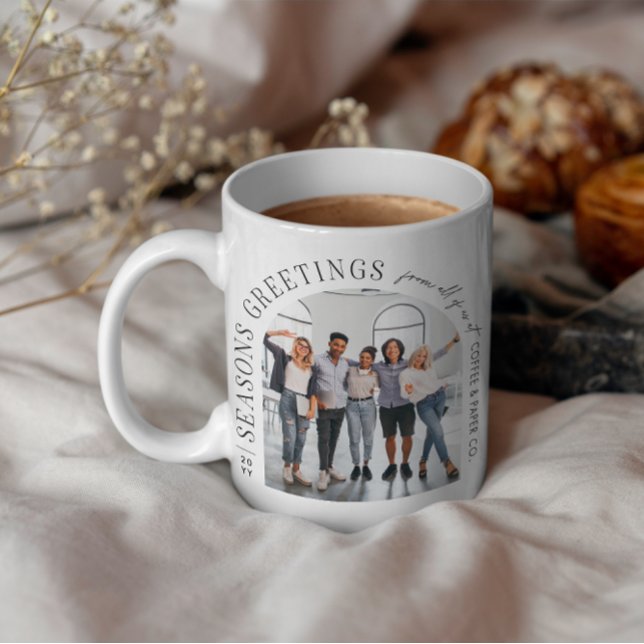 Business Modern Arch Photo Christmas Coffee Mug (Creator Uploaded)