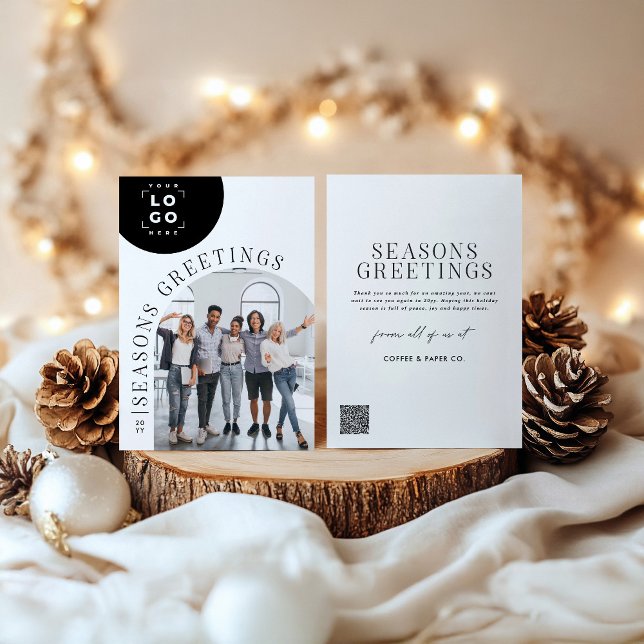 Business Modern Arch Photo Christmas Holiday Card (Creator Uploaded)