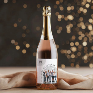 Business Modern Arch Photo Christmas Holiday Wine Label