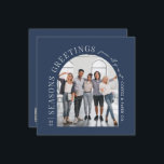 Business Modern Arch Photo Christmas navy blue Holiday Card<br><div class="desc">Modern minimal graphic abstract shape photo seasons greeting Christmas corporate navy blue business holiday card. Bold on trend design. Part of a holiday collection.</div>