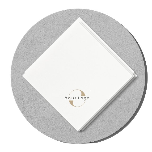 Business Modern Logo Clean Minimal Company White Napkin (Creator Uploaded)