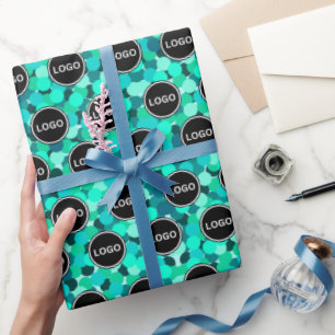 Business Modern Minimalist Vintage Feminine Teal Wrapping Paper