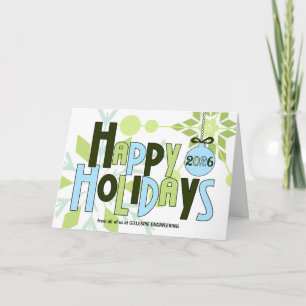 Business Modern Snowflake 2024 Custom Holiday Card