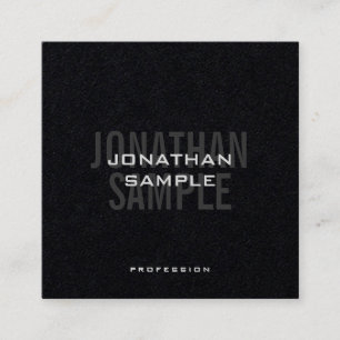 Business Modern Template Premium Black Elegant Square Business Card