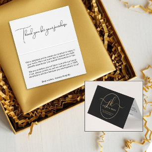 Business Monogram Script Logo Customer Thank You